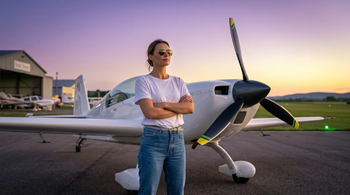 A light-sport aircraft flying in day visual conditions